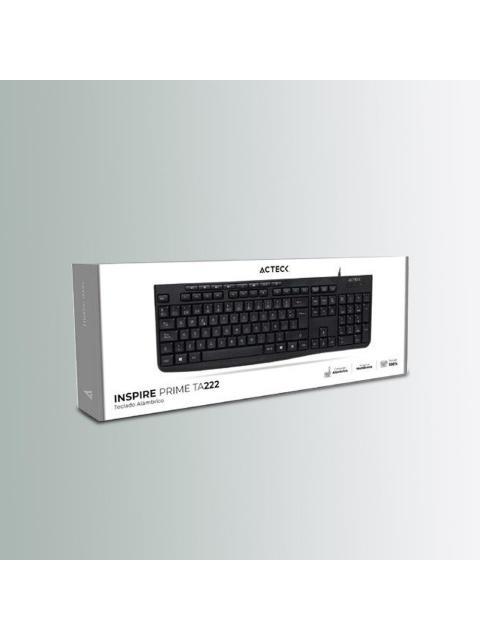 TECLADO ACTECK INSPIRE PRIME TA222 ALAMBRICO USB NEGRO ESPANOL
