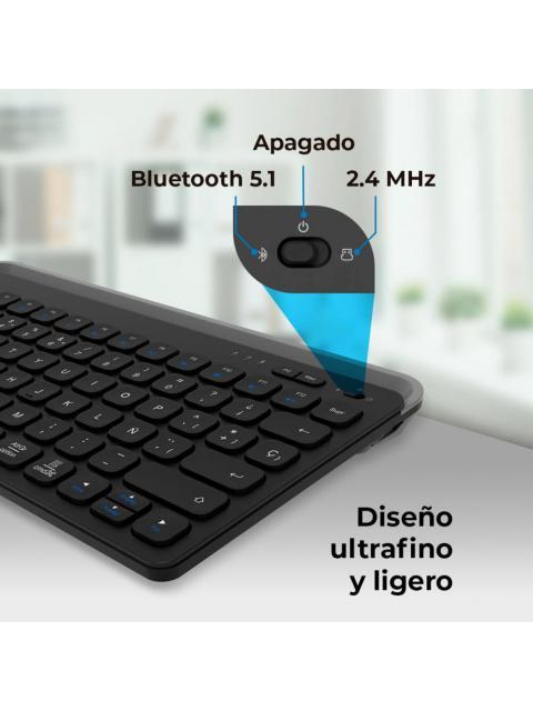 TECLADO ACTECK INSPIRE TREK TI737 65% INALAMBRICO RF INALAMBRICO-BLUETOOTH NEGRO ESPANOL
