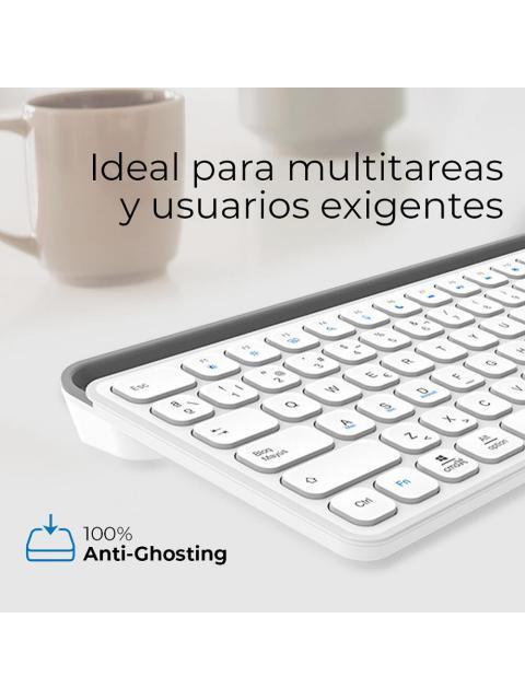 TECLADO ACTECK INSPIRE TREK TI747 INALAMBRICO RF INALAMBRICO-BLUETOOTH BLANCO ESPANOL