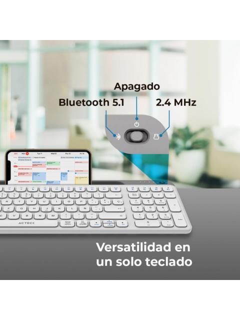TECLADO ACTECK INSPIRE TREK TI747 INALAMBRICO RF INALAMBRICO-BLUETOOTH BLANCO ESPANOL