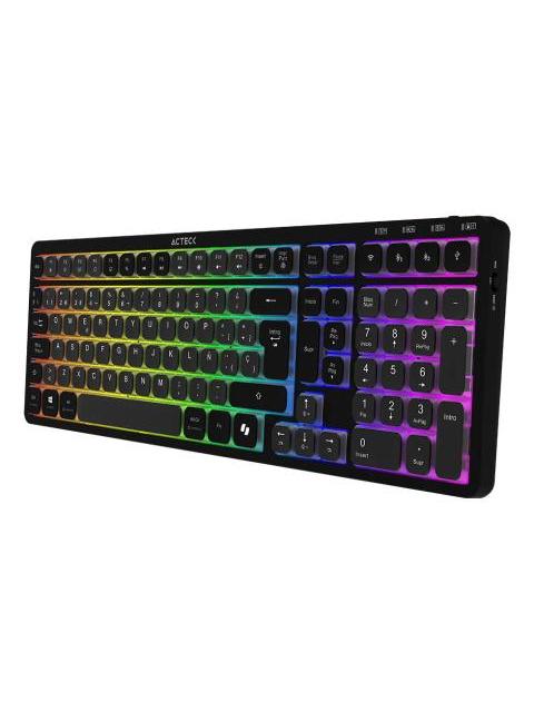 TECLADO ACTECK TECHNO PRO TI790 LED RGB TECLADO MECANICO CLICKY PURPLE INALAMBRICO RF INALAMBRICO-BLUETOOTH NEGRO ESPANOL