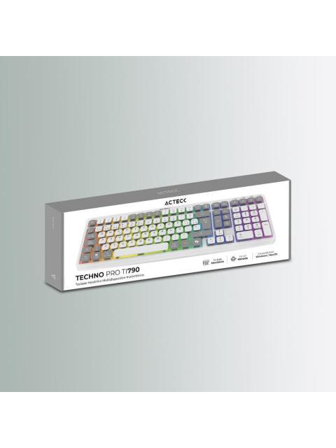 TECLADO ACTECK TECHNO PRO TI790 LED RGB TECLADO MECANICO OPTICO INALAMBRICO RF INALAMBRICO-BLUETOOTH BLANCO ESPANOL