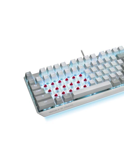 TECLADO GAMER ASUS ROG STRIX SCOPE NX TKL X806 RGB TECLADO MECANICO ALAMBRICO BLANCO