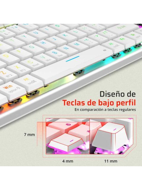 TECLADO GAMER BALAM RUSH DOMINATE EXPERT GK959 LED RGB TKL TECLADO MECANICO SWITCH BROWN INALAMBRICO RF INALAMBRICO-BLUETOOTH BLANCO ESPANOL
