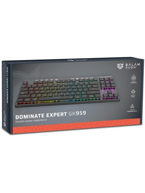 TECLADO GAMER BALAM RUSH DOMINATE EXPERT GK959 LED RGB TKL TECLADO MECANICO SWITCH BROWN INALAMBRICO RF INALAMBRICO-BLUETOOTH NEGRO ESPANOL