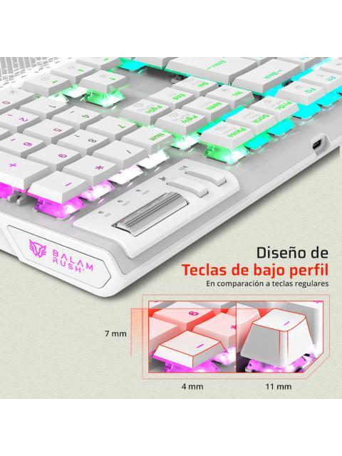 TECLADO GAMER BALAM RUSH DOMINATE EXPERT GK979I LED RGB TECLADO MECANICO OUTEMU RED INALAMBRICO RF INALAMBRICO-BLUETOOTH BLANCO ESPANOL