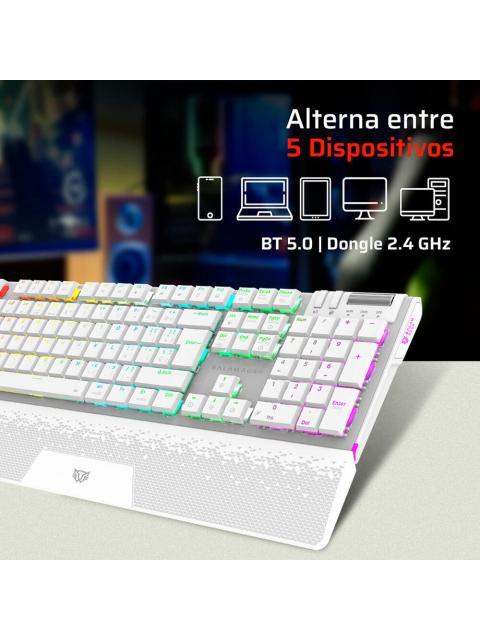 TECLADO GAMER BALAM RUSH DOMINATE EXPERT GK979I LED RGB TECLADO MECANICO OUTEMU RED INALAMBRICO RF INALAMBRICO-BLUETOOTH BLANCO ESPANOL