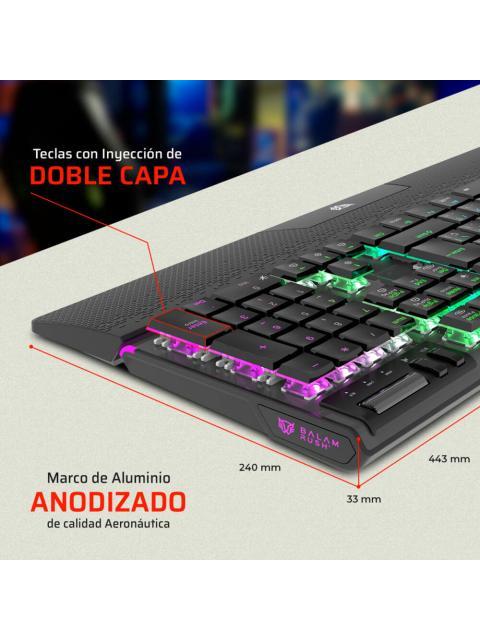 TECLADO GAMER BALAM RUSH DOMINATE EXPERT GK979I LED RGB TECLADO MECANICO OUTEMU RED INALAMBRICO RF INALAMBRICO-BLUETOOTH NEGRO ESPANOL