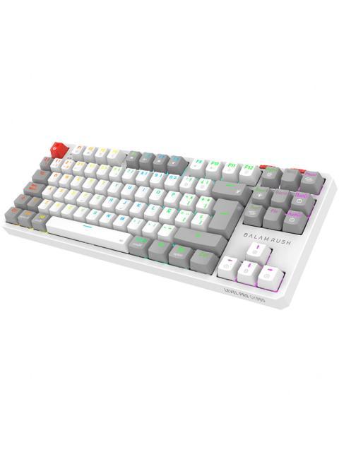TECLADO GAMER BALAM RUSH LEVEL PRO GK990 LED RGB TKL TECLADO MECANICO OUTEMU RED INALAMBRICO RF INALAMBRICO-BLUETOOTH BLANCO ESPANOL