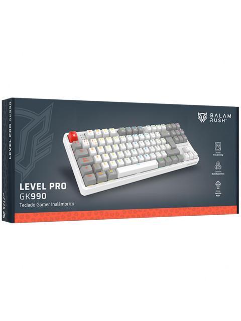 TECLADO GAMER BALAM RUSH LEVEL PRO GK990 LED RGB TKL TECLADO MECANICO OUTEMU RED INALAMBRICO RF INALAMBRICO-BLUETOOTH BLANCO ESPANOL