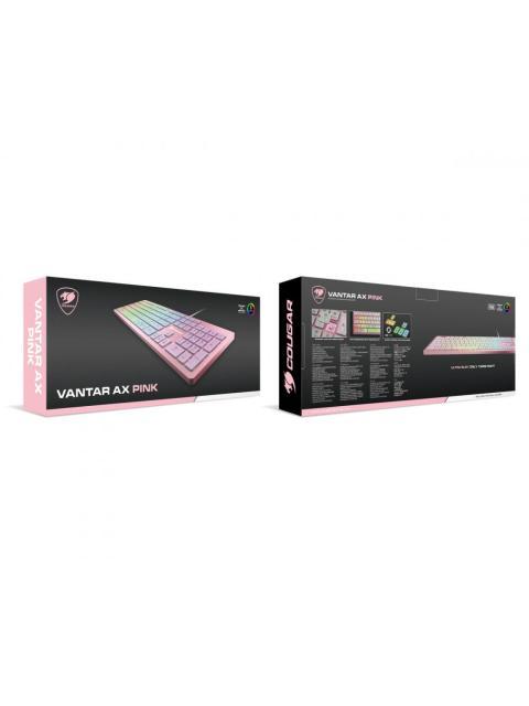 TECLADO GAMER COUGAR VANTAR AX RGB SWITCH TIJERA ALAMBRICO ROSA (INGLES)