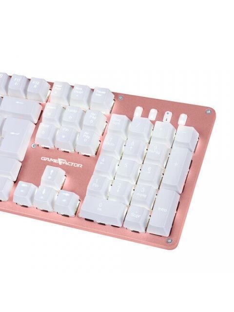 TECLADO GAMER GAME FACTOR KBG400 TECLADO MECANICO SWITCH KRED BLUE ALAMBRICO ROSA (ESPANOL)