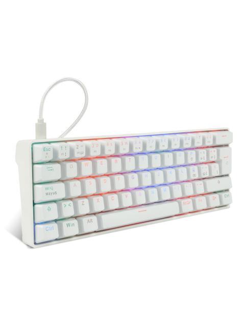 TECLADO GAMER GAME FACTOR KBG560 RGB TECLADO MECANICO SWITCH RED ALAMBRICO BLANCO (ESPANOL)
