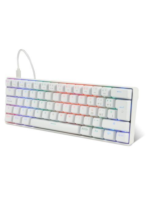 TECLADO GAMER GAME FACTOR KBG560 RGB TECLADO MECANICO SWITCH RED ALAMBRICO BLANCO (ESPANOL)