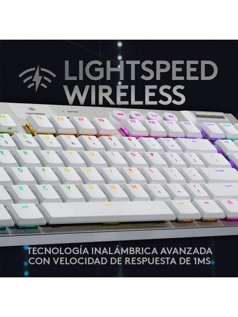 TECLADO GAMER LOGITECH G915 TKL RGB TECLADO MECANICO SWITCH GL TACTIL INALAMBRICO BLANCO (INGLES)