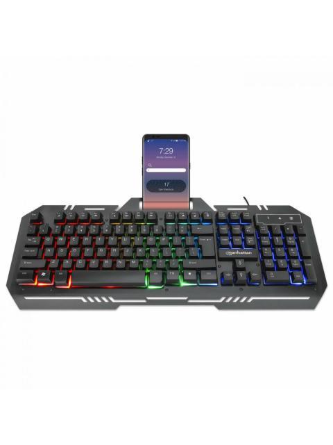 TECLADO GAMER MANHATTAN 180610 RGB ALAMBRICO NEGRO (ESPANOL)
