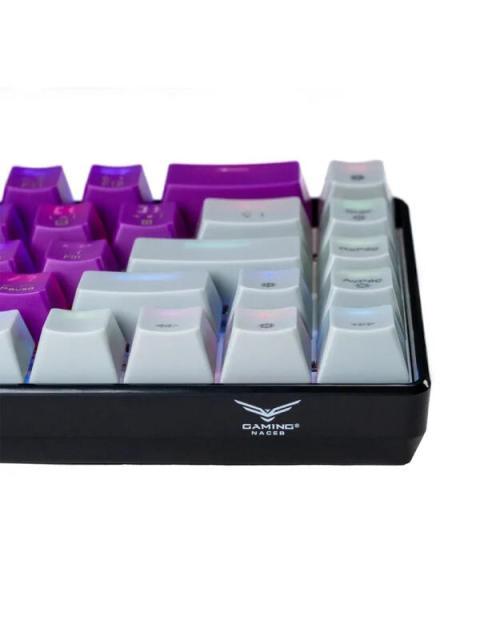 TECLADO GAMER NACEB NA-0963M LED RGB 60% TECLADO MECANICO OPTICO ALAMBRICO USB MULTICOLOR INGLES