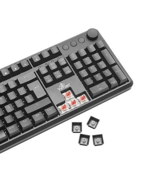 TECLADO GAMER YEYIAN ASWARD SERIES 3000 RGB TECLADO MECANICO SWITCH RED ALAMBRICO NEGRO (ESPANOL)