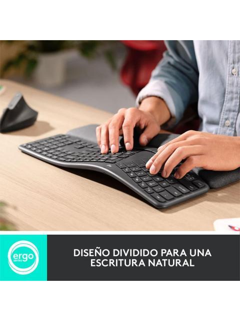 TECLADO LOGITECH ERGO K860 INALAMBRICO RF WIRELESS-BLUETOOTH NEGRO (ESPANOL)