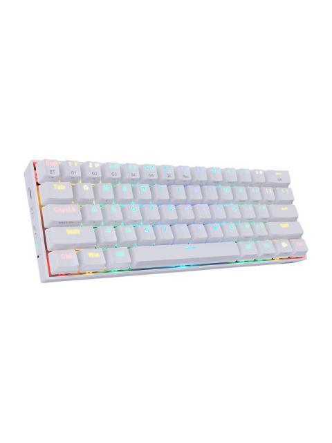 TECLADO MECANICO REDRAGON DRACONIC WHITE INGLES BLANCO RGB