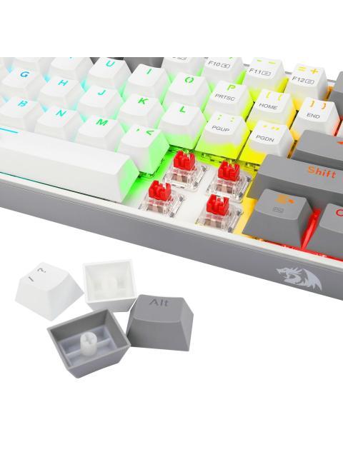 TECLADO MECANICO REDRAGON FIZZ PRO WHITE-GRAY INGLES BLANCO Y GRIS