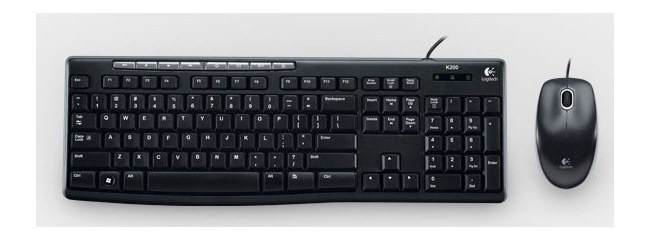 KIT DE TECLADO Y MOUSE LOGITECH MK200 USB NEGRO (ESPANOL)