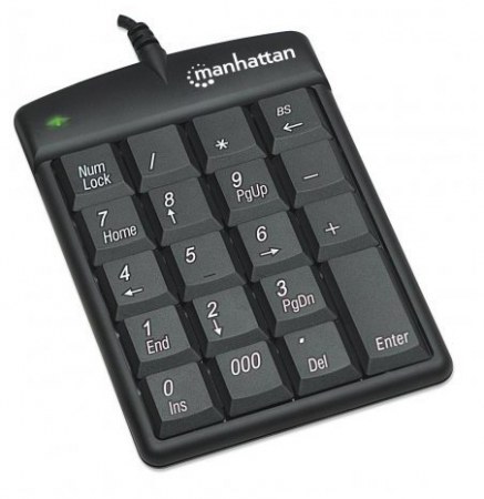 MANHATTAN TECLADO NUMERICO 176354 ALAMBRICO USB NEGRO