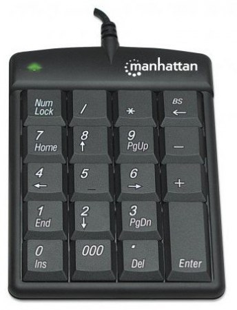 MANHATTAN TECLADO NUMERICO 176354 ALAMBRICO USB NEGRO