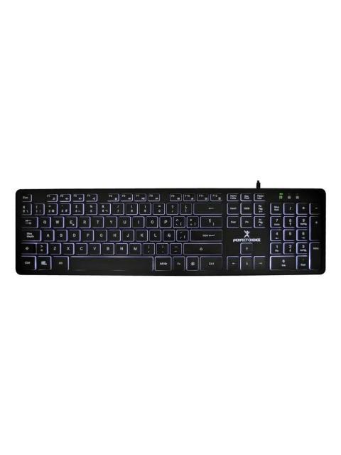 TECLADO PERFECT CHOICE PC-201304 ALAMBRICO USB NEGRO (ESPANOL)