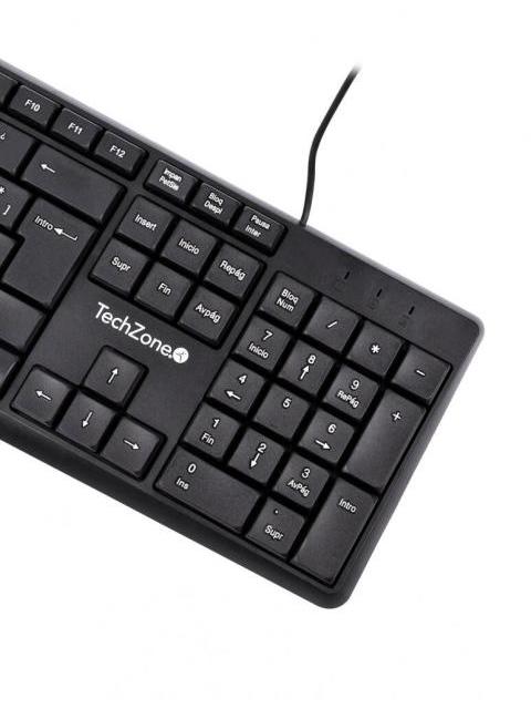 TECLADO TECHZONE GRIMLY ALAMBRICO USB NEGRO (ESPANOL)
