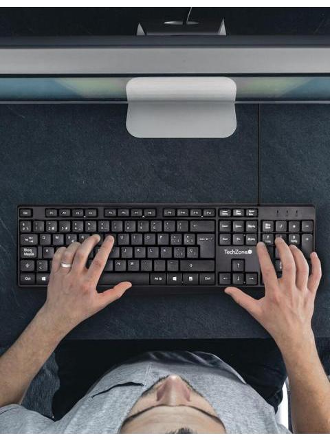 TECLADO TECHZONE GRIMLY ALAMBRICO USB NEGRO (ESPANOL)