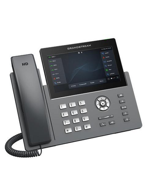TELEFONO IP PROFESIONAL CARRIER DE 12 LINEAS CON 6 CUENTAS SIP WIFI BLUETOOTH PANTALLA TACTIL 7 PULGADAS GDMS GIGABIT CON POE