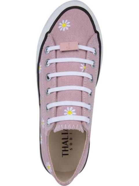 TENIS CASUAL BORDADO ROSA THALIA SODI