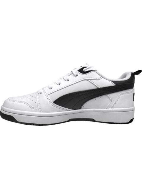 TENIS CASUAL PUMA REBOUND V6 LO JR BLANCO/NEGRO PUMA