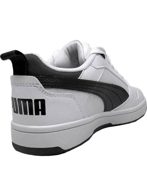 TENIS CASUAL PUMA REBOUND V6 LO JR BLANCO/NEGRO PUMA