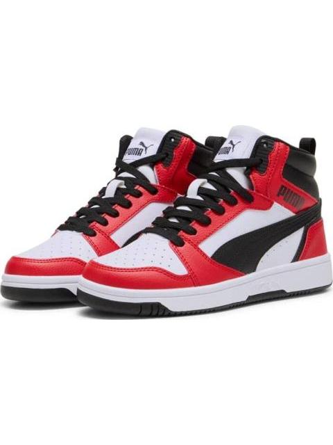 TENIS CASUAL REBOUND V6 MID JR BLANCO/NEGRO PUMA