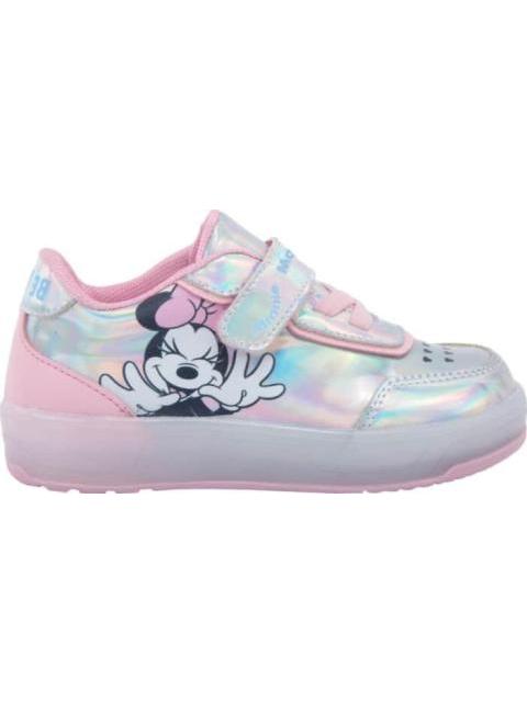 TENIS CON LUCES PLATA MINNIE MOUSE