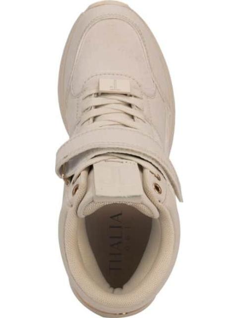 TENIS TACON CUÑA BEIGE THALIA SODI
