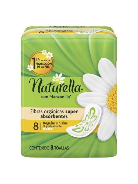 TOALLA FEMENINA NATURELLA MAN. SIN ALAS 8 PZS