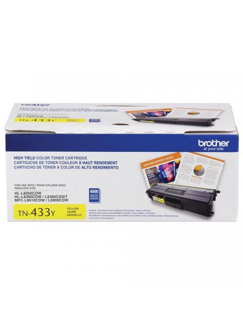 TONER BROTHER TN-433Y ALTO RENDIMIENTO AMARILLO 4000 PAGINAS