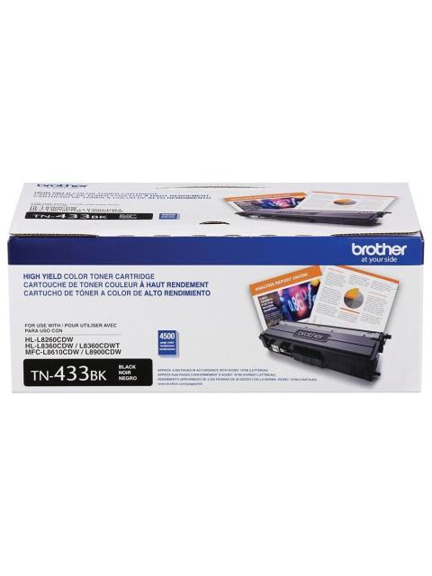 TONER BROTHER TN433 ALTO RENDIMIENTO NEGRO 4.500 PAGINAS