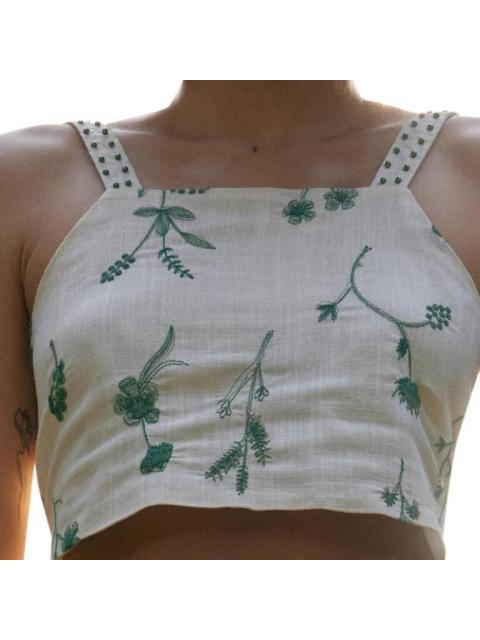 TOP CORTO DE LINO MARFIL HOLLY LAND