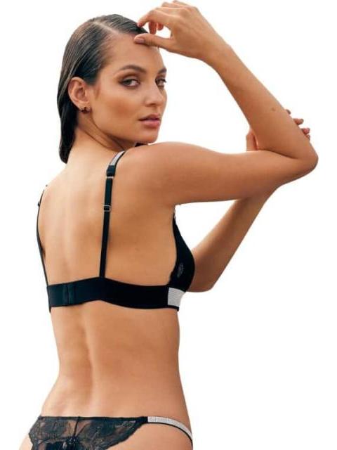 TOP BRALETTE CON BRILLOS NEGRO LOVE TO LOUNGE