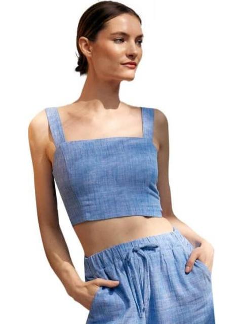 TOP DE LINO AZUL HOLLY LAND