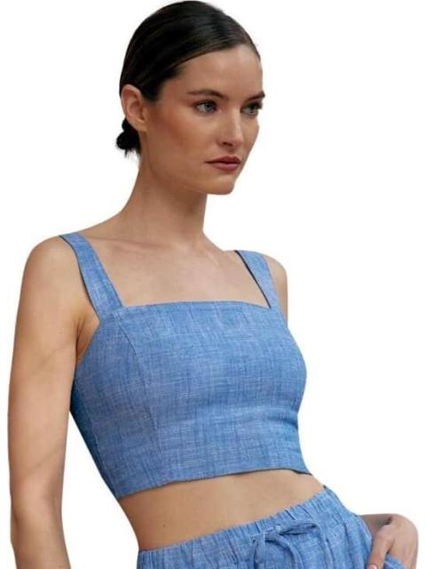 TOP DE LINO AZUL HOLLY LAND