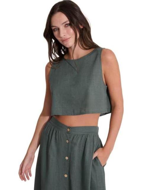 TOP DE LINO VERDE OLIVO HOLLY LAND