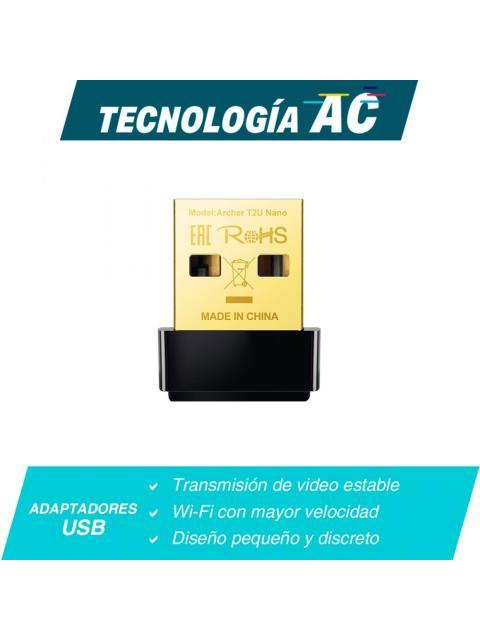 TP-LINK ADAPTADOR DE RED USB ARCHER T2U NANO INALAMBRICO WLAN 633 MBIT-S 2.4-5GHZ