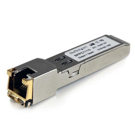 STARTECH  MODULO TRANSCEPTOR DE FIBRA OPTICA SFP GIGABIT CONECTOR RJ45 ETHERNET COMPATIBLE CISCO MINI GBIC 100M