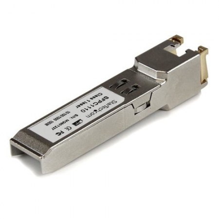 STARTECH  MODULO TRANSCEPTOR DE FIBRA OPTICA SFP GIGABIT CONECTOR RJ45 ETHERNET COMPATIBLE CISCO MINI GBIC 100M