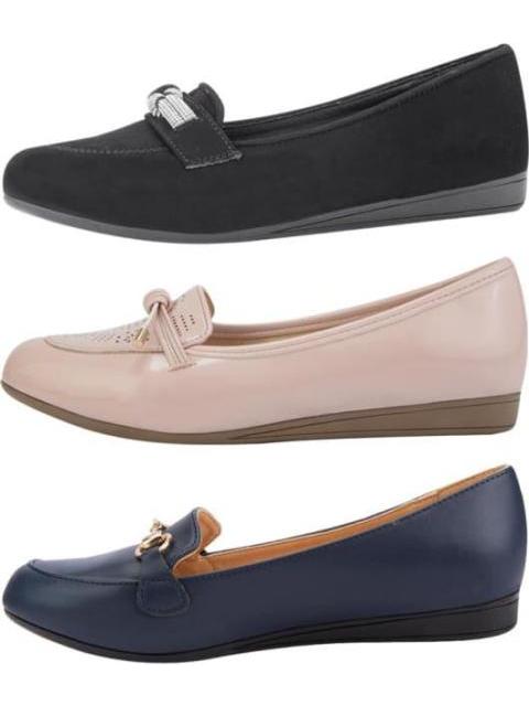 TRIPACK BALLERINAS CON ADORNO MULTICOLOR SHOSH